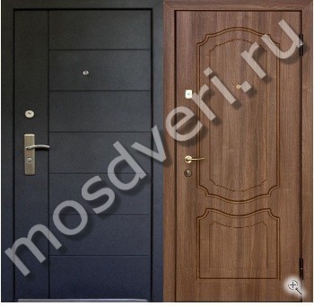 Чёрная квартирная дверь с отделкой МДФ и утеплением - купить от производителя Мосдвери Чёрная квартирная дверь с отделкой МДФ и утеплением