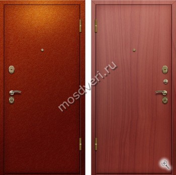 Дверь с порошковой окраской и отделкой вишневым ламинатом - купить от производителя Мосдвери Дверь с порошковой окраской и отделкой вишневым ламинатом