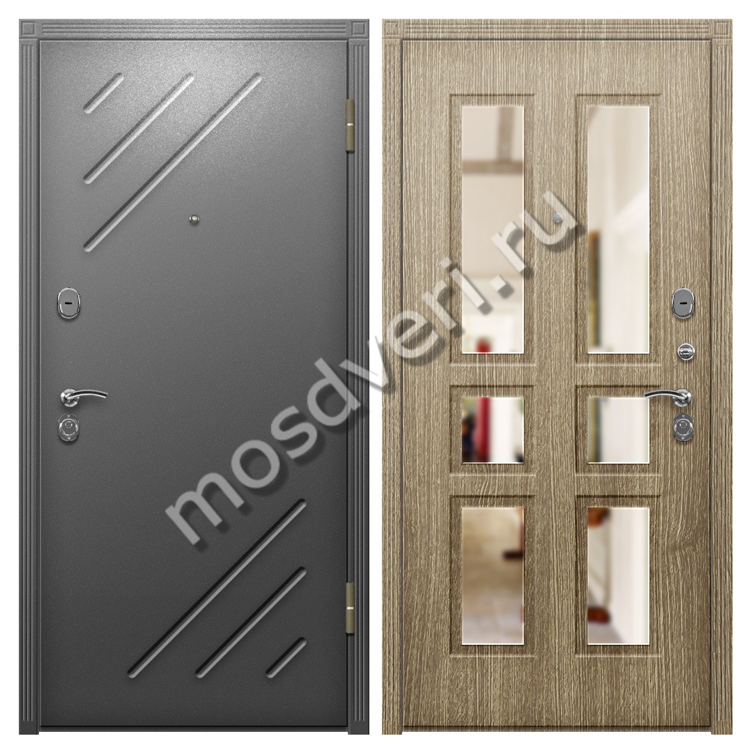 Дверь уличная с зеркалом и утеплением - купить от производителя Мосдвери Дверь уличная с зеркалом и утеплением
