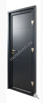 Металлическая входная дверь черная с утеплением ЧДД-006 - купить от производителя Мосдвери Металлическая входная дверь черная с утеплением ЧДД-006
